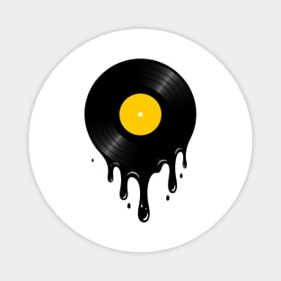 Time Melts Away: Melting Vinyl Record Design Magnet